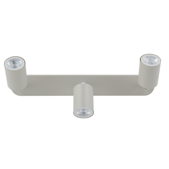 Plafoniera beige con 3 faretti cilindri orientabili cucina moderna